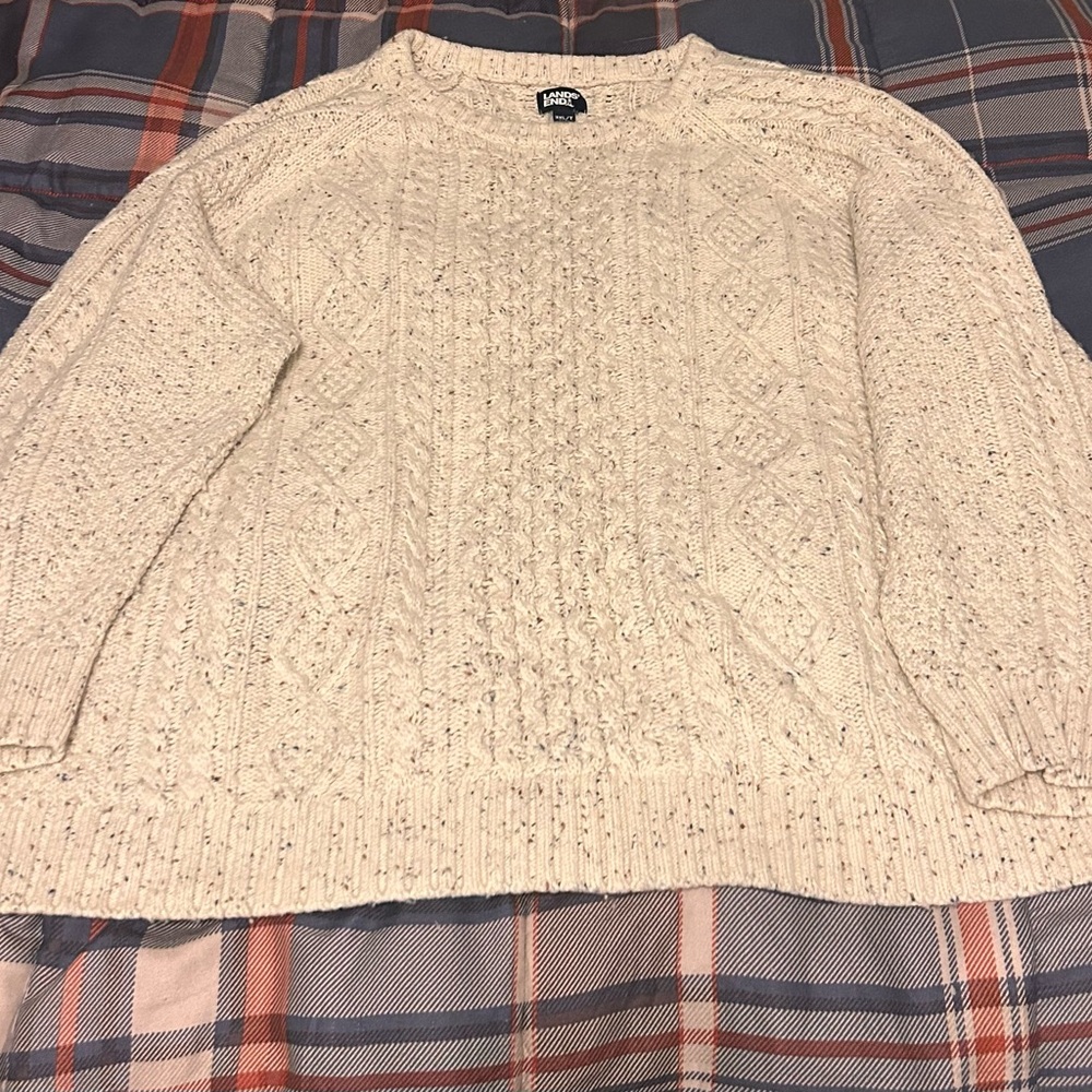 Lands' End Cable Knit Aran Sweater